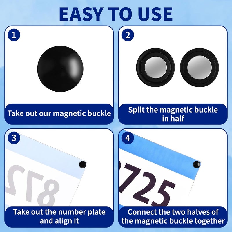 Notoke 8Pcs/4 Pairs Race Bib Clips Marathon Running Bib Clips for Runners Race Bib Holders Magnets Reusable Bib Fixing Fastener Clip Race Number Buckle for Runners Field Run Supplies - Image 4